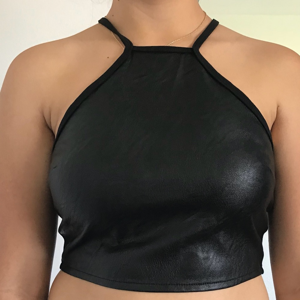 Forever 21 leather halter top